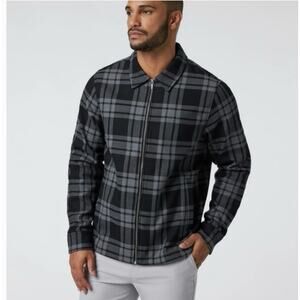 Vuori Range Jacket Mens M Plaid Full Zip Performance Stretch Lightweight